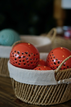 Set x2 esfera calada 10cm ceramica