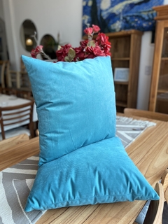 Set x2 almohadon 50x50 pana Turquesa - comprar online