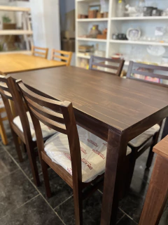 Juego de comedor pino p/4 (mesa 70x120 + 4 SILLAS S127) nogal en internet
