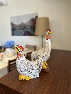 Set x2 gallos madera