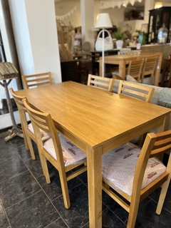 Juego de comedor pino p/6 (mesa 80X150 + 6 SILLAS S127) miel - tienda online