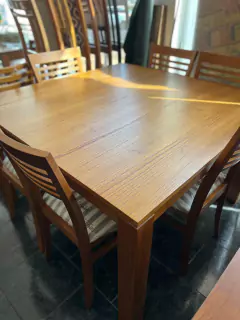 Juego de comedor p/6 (mesa MC119 130x130 + 6SILLAS S116), paraiso, lustre miel en internet