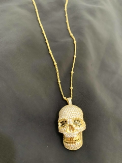 CAVEIRA CRAVEJADA COM BRILHANTES - DOURADA - comprar online