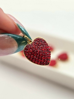 DIJE CORAZÓN STRASS ROJO / AD