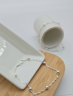 PULSERA SINGAPUR BOLITA N2/PLATA