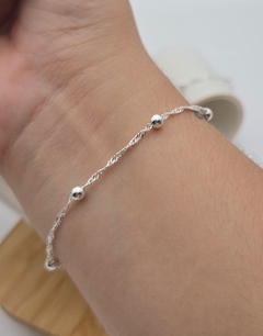 PULSERA SINGAPUR BOLITA N2/PLATA - comprar online