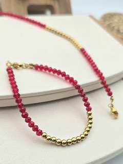 PULSERA DULCE ROJA Y BOLITA /AD