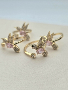 ANILLO COLIBRÍ REGULABLE ROSA/AD