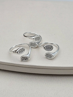 ANILLO REGULABLE OVAL STRASS/AB - comprar online
