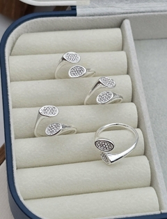 ANILLO REGULABLE OVAL STRASS/AB