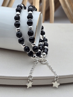 PULSERA ESPEJO NEGRO + DIJE/AB en internet