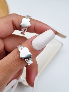 ANILLO CORAZÓN DOS TIRAS / AB T:17 L2 - comprar online