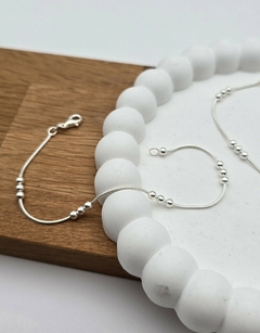PULSERA COLA DE RATÓN Y BOLITAS/PLATA - comprar online