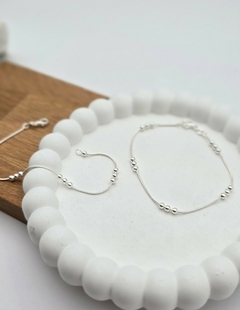 PULSERA COLA DE RATÓN Y BOLITAS/PLATA
