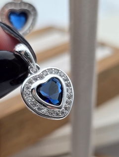 CONJUNTO AROS + DIJE "AZUL" /PLATA en internet