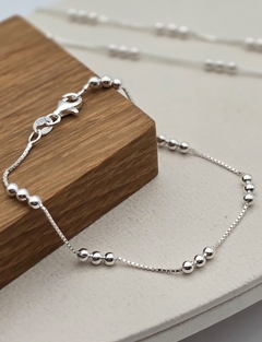 PULSERA BOX TRES BOLITAS /PLATA