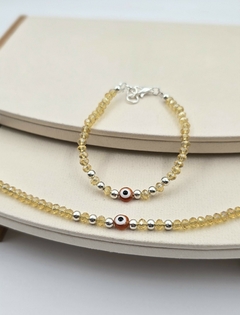 PULSERA OJITO Y BOLITAS /AB