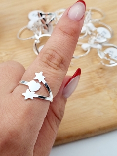 ANILLO DOBLE ESTRELLA CORAZÓN/t:18 AB eco - comprar online