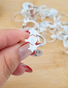 ANILLO DOBLE ESTRELLA CORAZÓN/t:18 AB eco