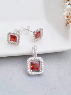 CONJUNTO AYUMI ROJO/PLATA