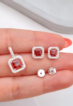 CONJUNTO AYUMI ROJO/PLATA - comprar online