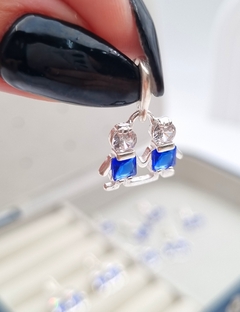 DIJE NENES PIEDRA AZUL / PLATA - comprar online