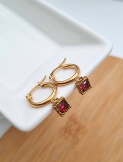 ARO CUADRADO CONTORNO FUCSIA / AD