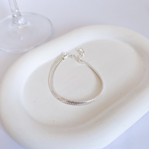 Pulseira grumet dupla laminada BANHO PRATA