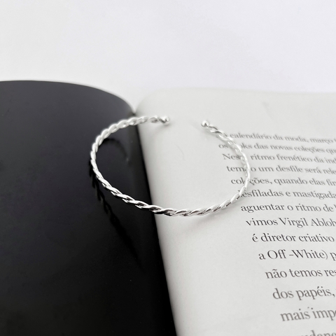 Bracelete 2 fios torcidos BANHO PRATA