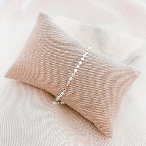 Pulseira bolinhas amassadas BANHO PRATA