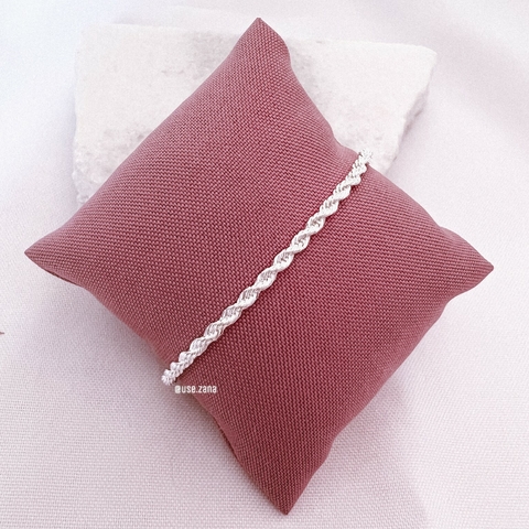 Pulseira fio baiano 21 cm BANHO PRATA