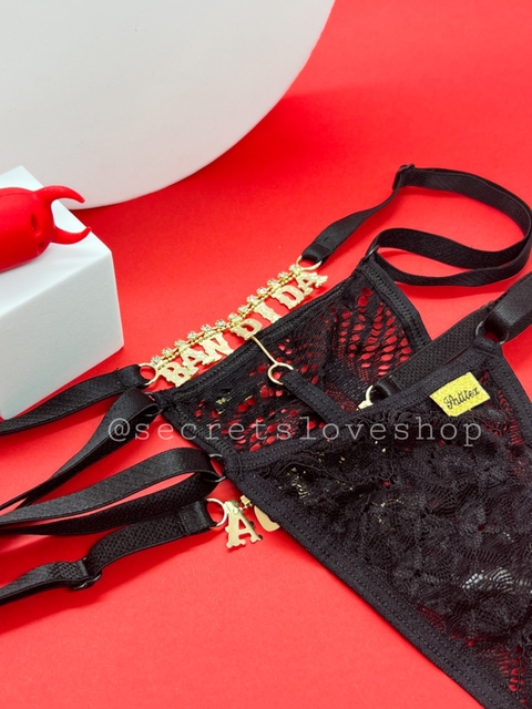 CALCINHA SEXY COM ESCRITA FIO REGULÁVEL