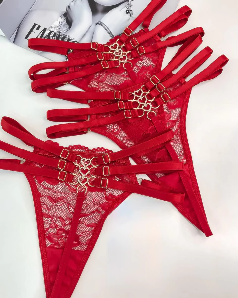 CALCINHA CORAÇÃO STRASS TAMANHO UNICO