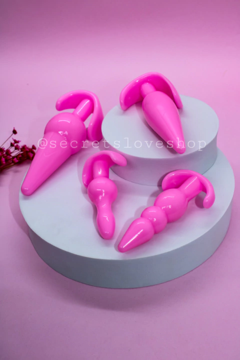 KIT PLUG ANAL 4 PEÇAS EM SILICONE