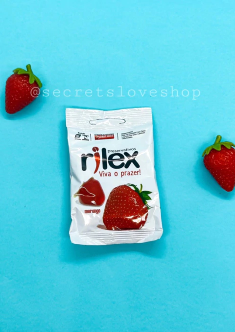 PRESERVATIVO AROMÁTICO MORANGO RILEX 6 UNIDADES
