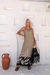Vestido longo estampado Ines com forro