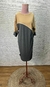 Vestido midi manga 3/4 bicolor Vera - comprar online
