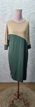 Vestido midi manga 3/4 bicolor Vera - loja online