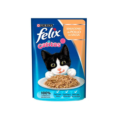Caja Pouch Felix Gatito Con Pollo X 15 Unidades X 85 Grs