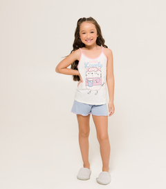 Pijama Regata Gatinho Infantil e Juvenil