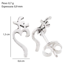 Imagem do Outlet Brinco Prata Símbolo OM 13mm