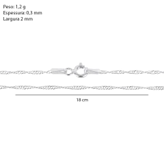 Corrente Prata Singapura Fio 2mm - loja online