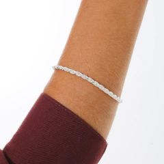 Corrente Prata Cordão Baiano 3mm - Via Vizzon