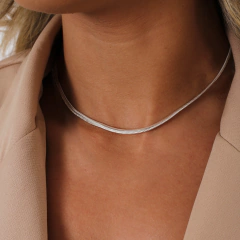 Corrente Prata Snake Fio 3mm na internet