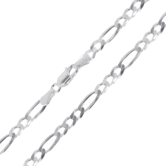 Corrente Prata Grumet Alternada 3x1 Fio 4mm - comprar online