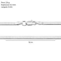Corrente Prata Fita Laminada Fio 3mm - comprar online
