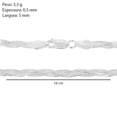 Imagem do Corrente Prata Trançada 3 Fios