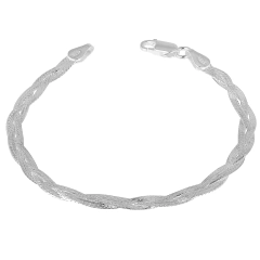 Corrente Prata Trançada 3 Fios - Via Vizzon