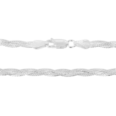 Corrente Prata Trançada 3 Fios