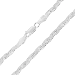Corrente Prata Trançada 3 Fios
